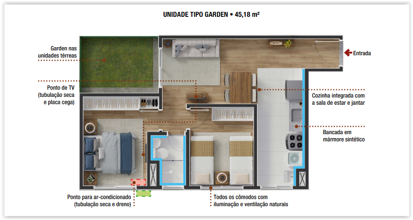 Apartamento pronto para morar com 2 dormitórios, área de lazer, serviço de portaria em Extrema MG |Código 1087