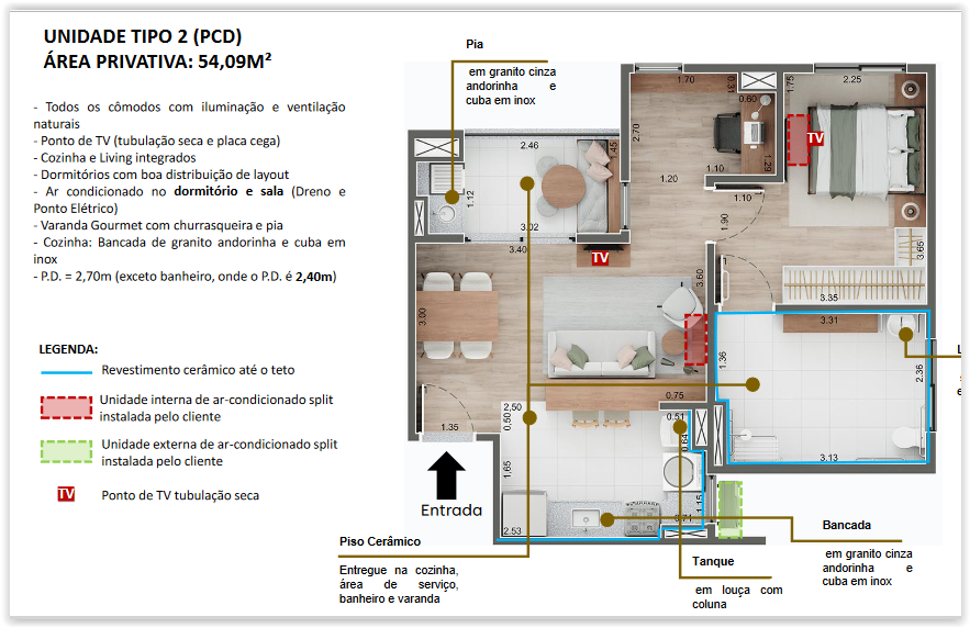 Apartamento pronto para morar com 2 dormitórios, área de lazer, serviço de portaria em Extrema MG |Código 1087