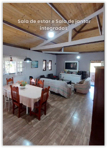 Chácara com Casa em Extrema/MG, 1.500m², 3 dormitórios (1 suíte), 2 lagos, garagem p/ 8 carros. Cod. 1180