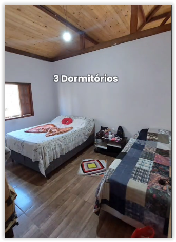 Chácara com Casa em Extrema/MG, 1.500m², 3 dormitórios (1 suíte), 2 lagos, garagem p/ 8 carros. Cod. 1180